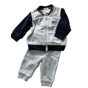 Boss velour baby suit. Baby blue with navy